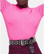 Pull col rond manches longues rose