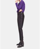 Pull col rond manches longues violet