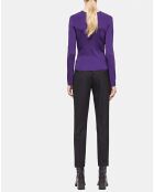 Pull col rond manches longues violet