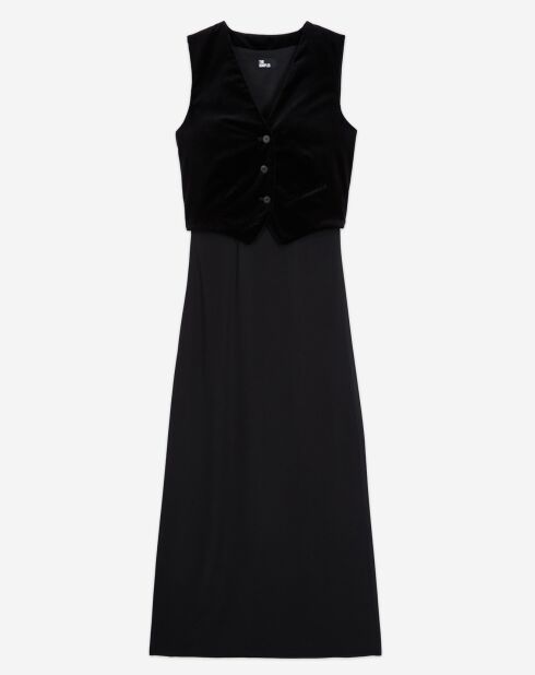 Robe Longue Gilet Velours noire
