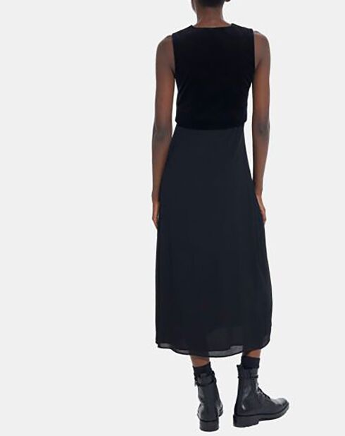 Robe Longue Gilet Velours noire