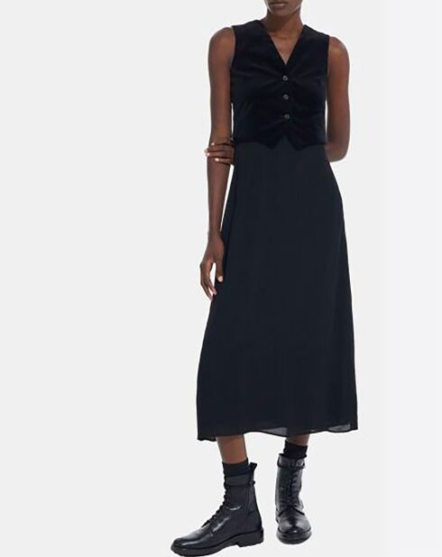 Robe Longue Gilet Velours noire