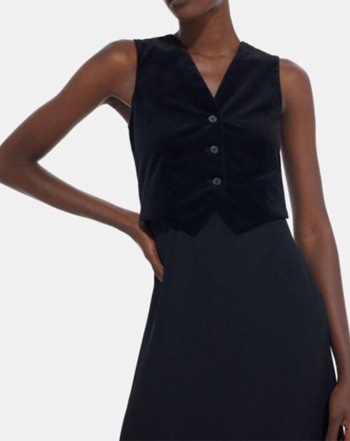 Robe Longue Gilet Velours noire