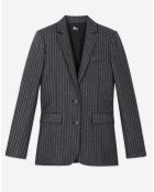 Veste en Laine mélangée Simple Croisure noire