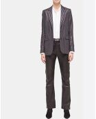 Veste en Laine mélangée Simple Croisure noire