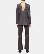 Veste en Laine mélangée Simple Croisure noire