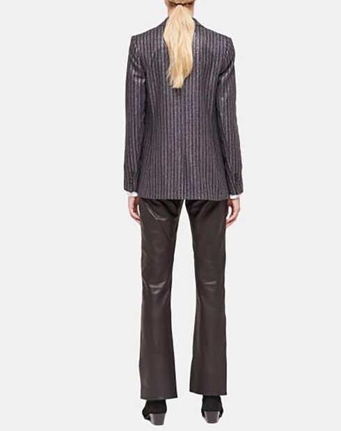 Veste en Laine mélangée Simple Croisure noire