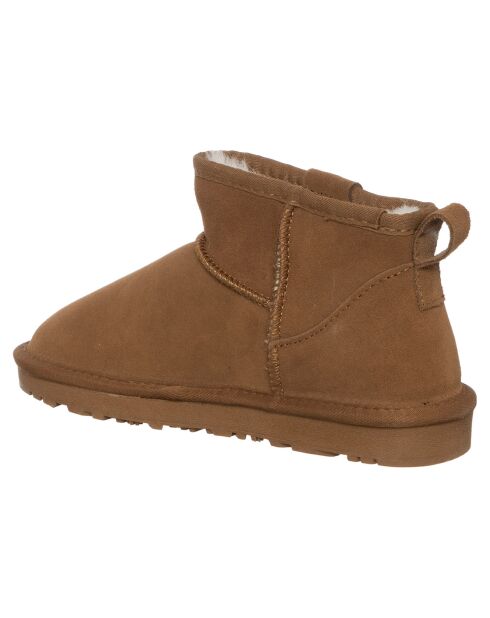 Boots en Velours de Cuir Emilie camel