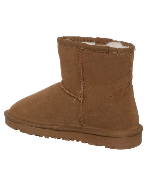 Boots en Velours de Cuir Marie camel