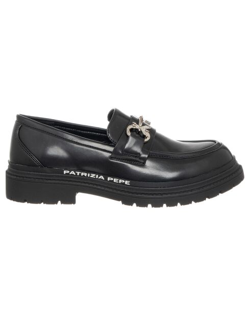 Mocassins Miel noir/argenté
