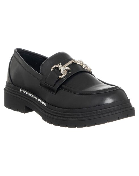 Mocassins Miel noir/argenté