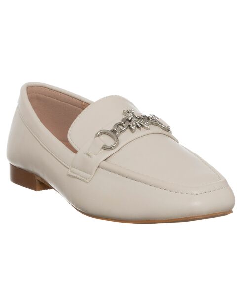 Mocassins en Cuir Caroline blanc cassé