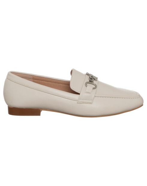 Mocassins en Cuir Caroline blanc cassé
