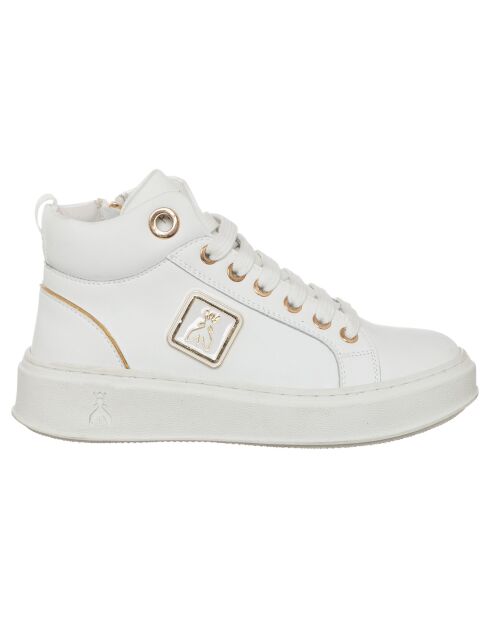 Sneakers en Cuir Jasmine blanc/doré