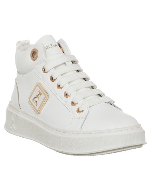 Sneakers en Cuir Jasmine blanc/doré
