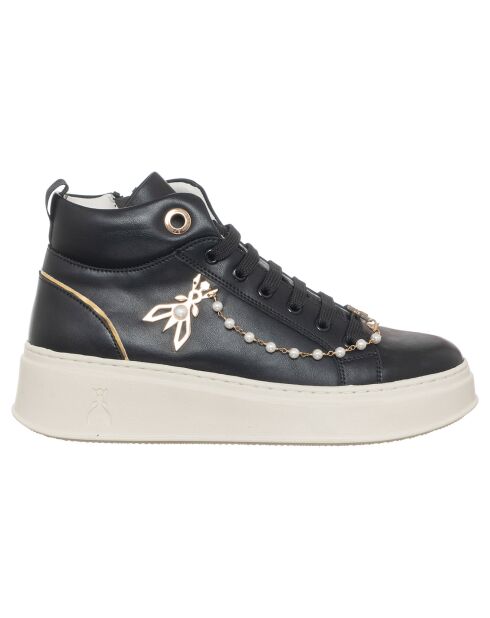 Sneakers en Cuir Fanny noir/doré