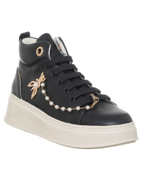 Sneakers en Cuir Fanny noir/doré
