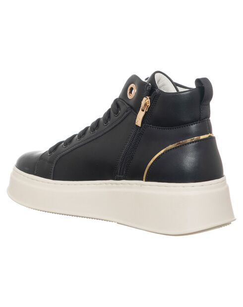 Sneakers en Cuir Fanny noir/doré