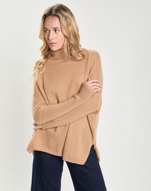 Pull Poncho 100% Cachemire Lola camel
