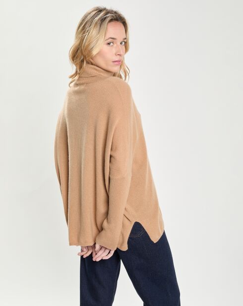Pull Poncho 100% Cachemire Lola camel