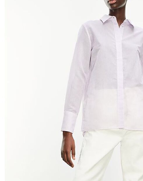Chemise en Coton & Soie manches longues violette
