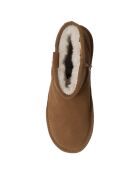 Boots en Velours de Cuir Marie camel