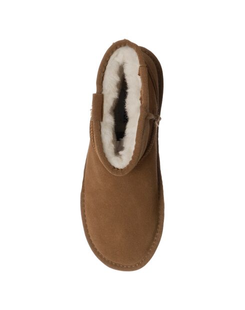 Boots en Velours de Cuir Marie camel