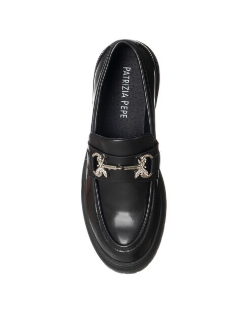 Mocassins Miel noir/argenté
