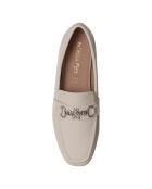 Mocassins en Cuir Caroline blanc cassé