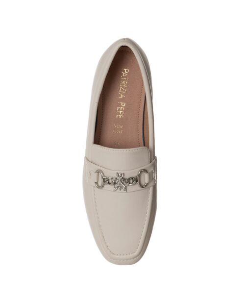 Mocassins en Cuir Caroline blanc cassé