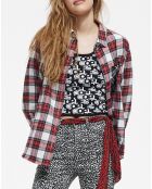 Chemise à Carreaux et poches contrastées rouge