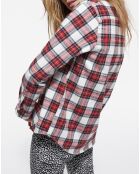 Chemise à Carreaux et poches contrastées rouge