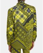 Chemise détail patte Boutonnage noir/jaune