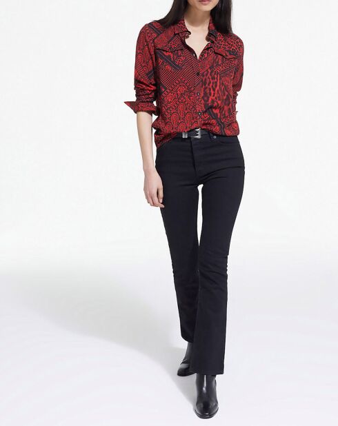 Chemise détail patte Boutonnage rouge/noir