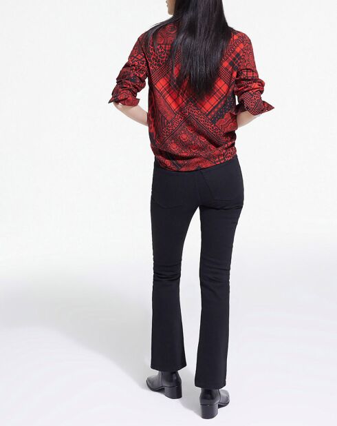 Chemise détail patte Boutonnage rouge/noir