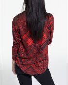 Chemise détail patte Boutonnage rouge/noir