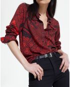 Chemise détail patte Boutonnage rouge/noir
