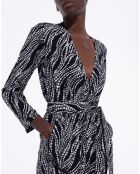 Combinaison manches longues Print Pearl noir/blanc