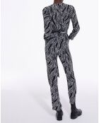 Combinaison manches longues Print Pearl noir/blanc