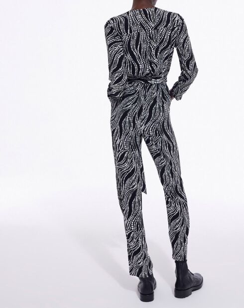 Combinaison manches longues Print Pearl noir/blanc