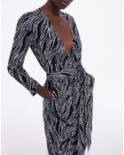 Combinaison manches longues Print Pearl noir/blanc
