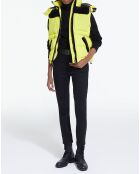Doudoune sans manches avec empiècement contrasté jaune fluo