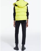 Doudoune sans manches avec empiècement contrasté jaune fluo