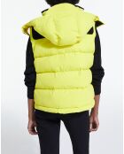 Doudoune sans manches avec empiècement contrasté jaune fluo