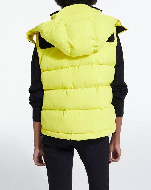 Doudoune sans manches avec empiècement contrasté jaune fluo