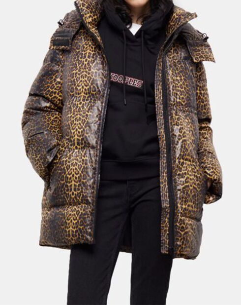 Doudoune Oversize léopard