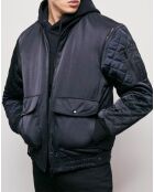 Bombers Bi-Matiere Satin noir