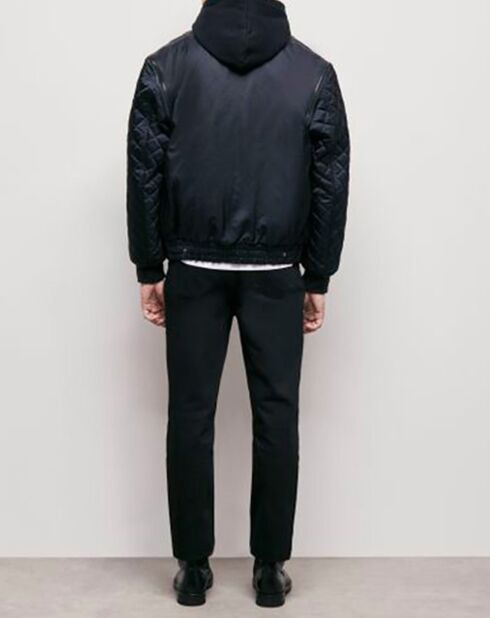 Bombers Bi-Matiere Satin noir