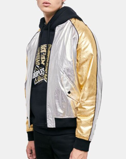 Blouson Bicolore argenté/doré