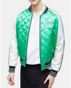 Bombers Broderie Flower Skull vert/blanc